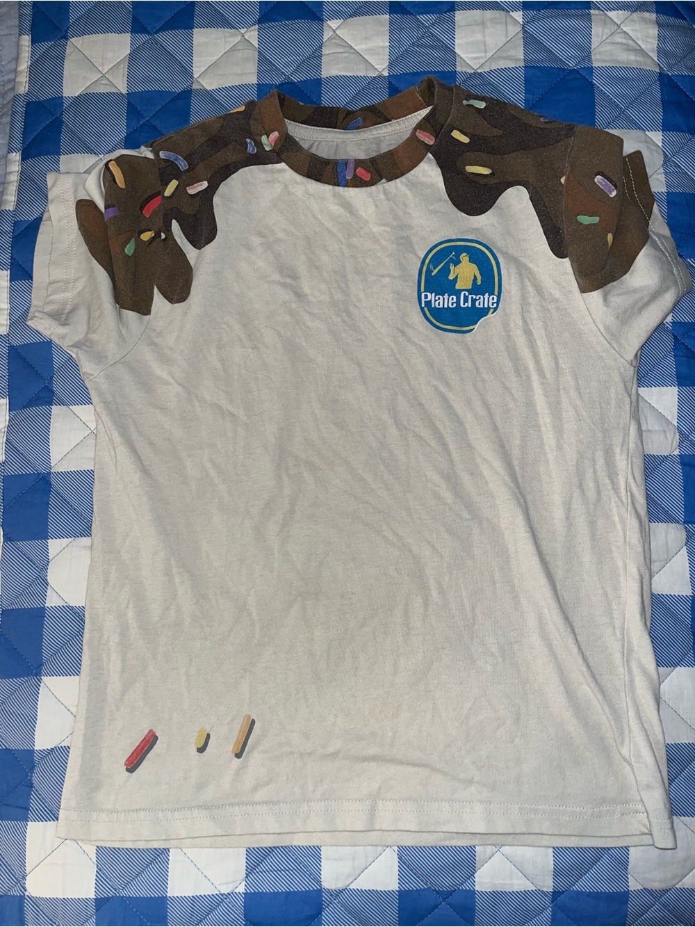 Kids' Ice Cream Drip Graphic Tee - Cream & Brown